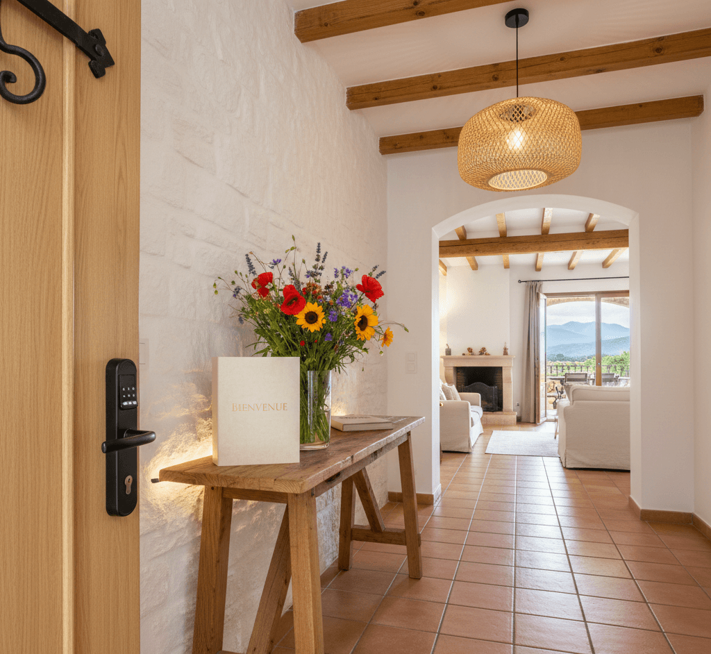 Remise des clés à des voyageurs par notre conciergerie