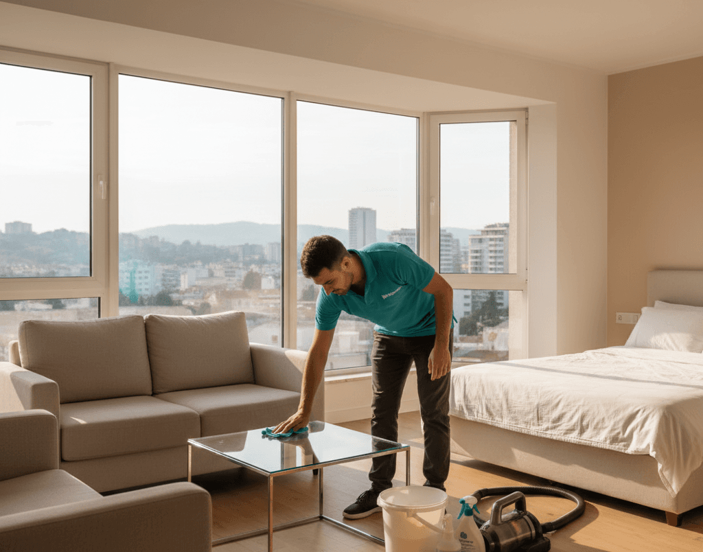 Nettoyage après départ d'un logement Airbnb