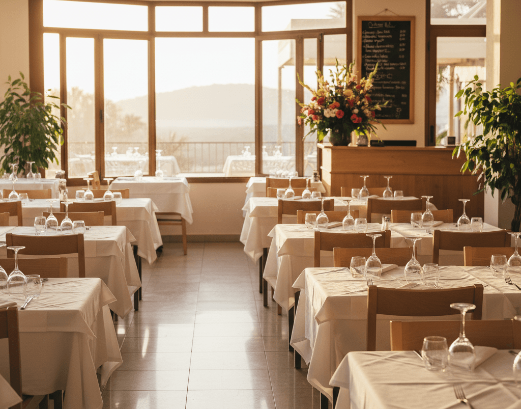 Salle de restaurant propre et accueillante